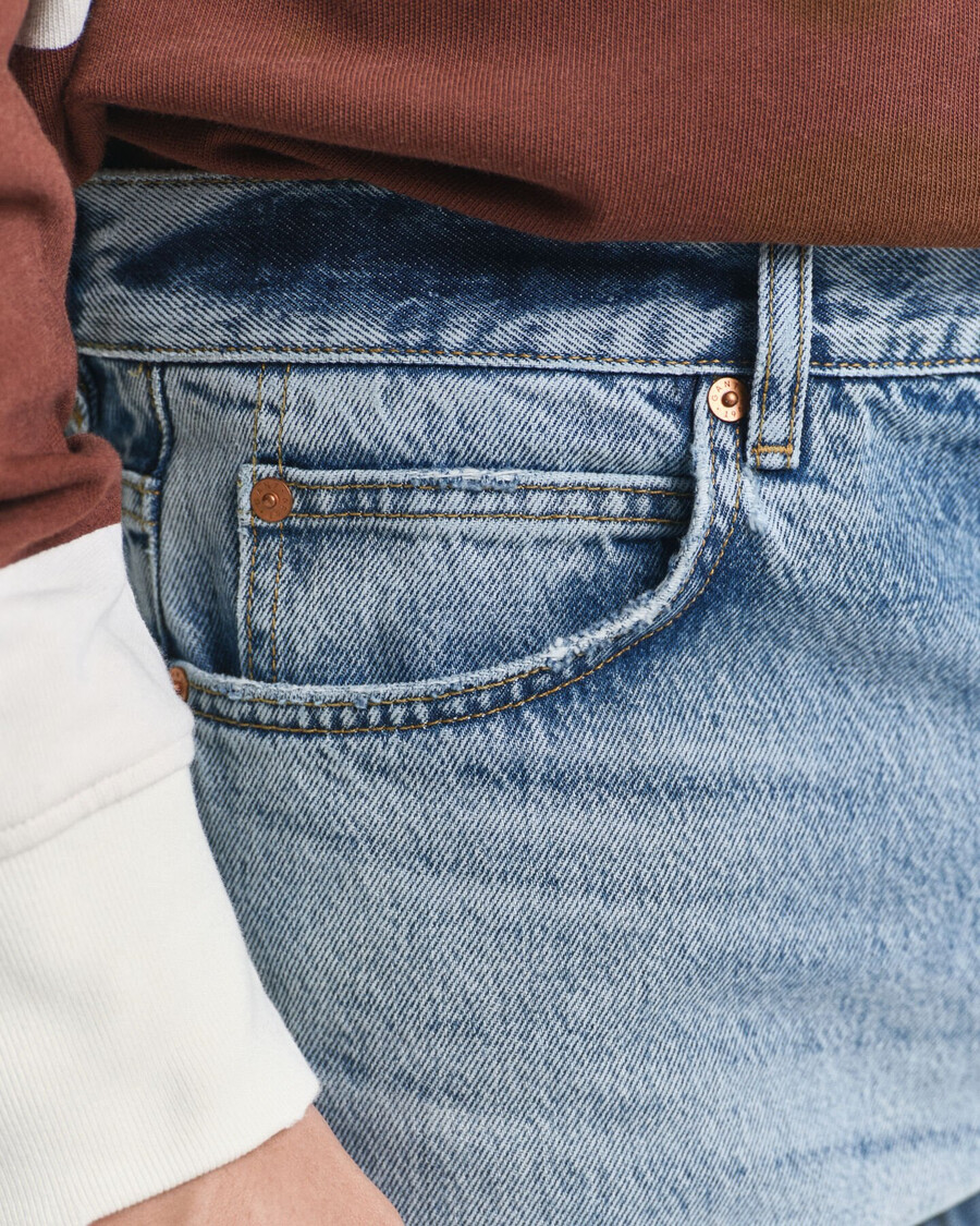 blugi vintage spălați bootcut - albastru semideschis vintage