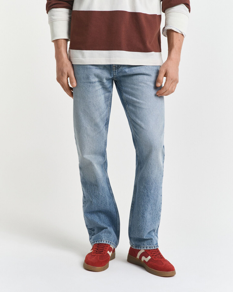 blugi vintage spălați bootcut - albastru semideschis vintage