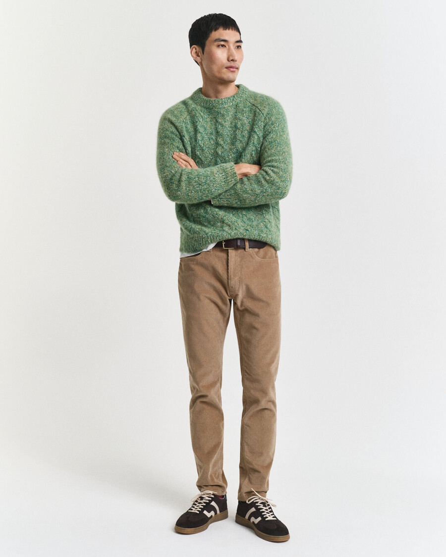 blugi din catifea reiată slim fit - taupe deschis