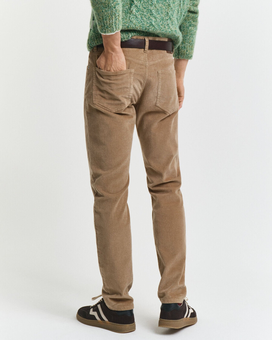 blugi din catifea reiată slim fit - taupe deschis
