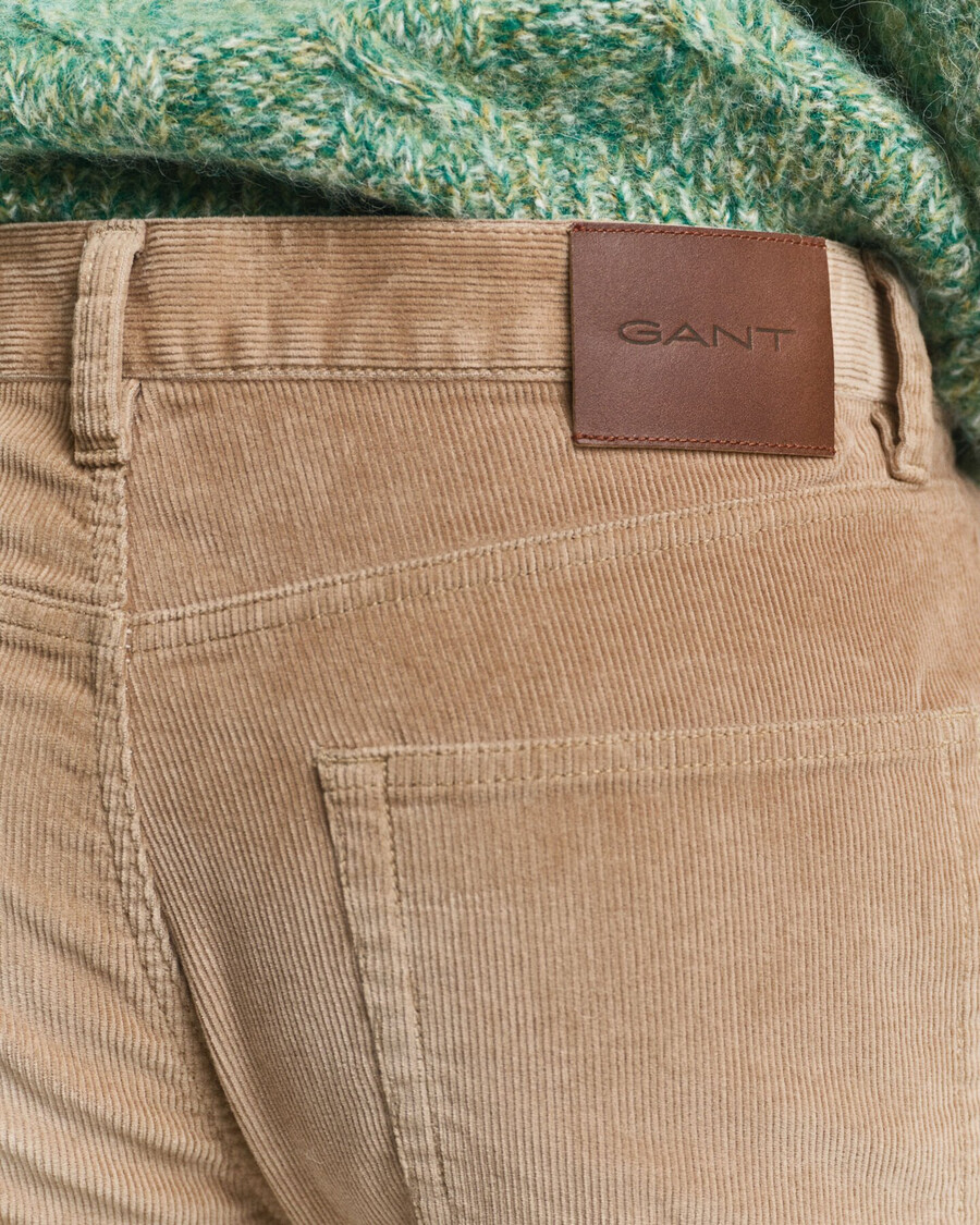 blugi din catifea reiată slim fit - taupe deschis