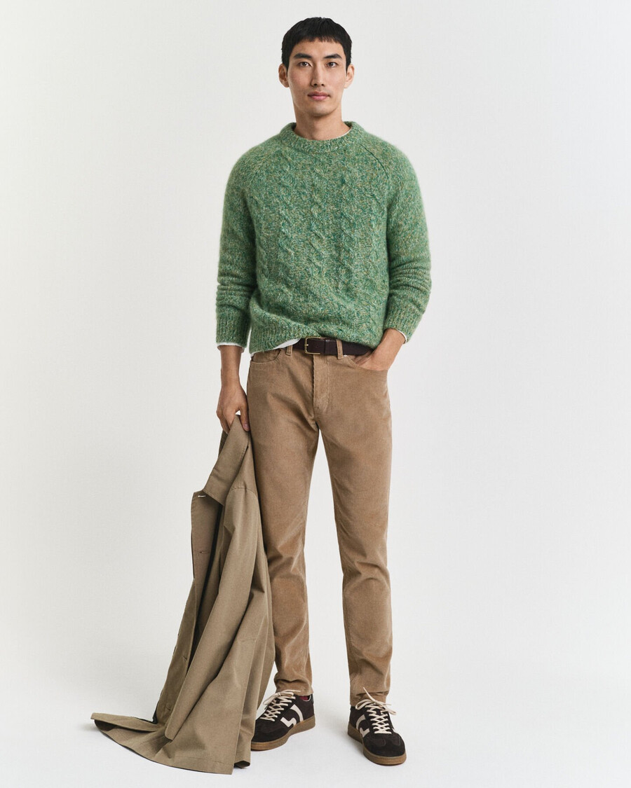 blugi din catifea reiată slim fit - taupe deschis