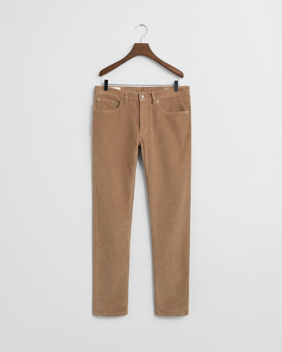 blugi din catifea reiată slim fit - taupe deschis