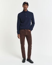 blugi din catifea reiată slim fit - maro intens