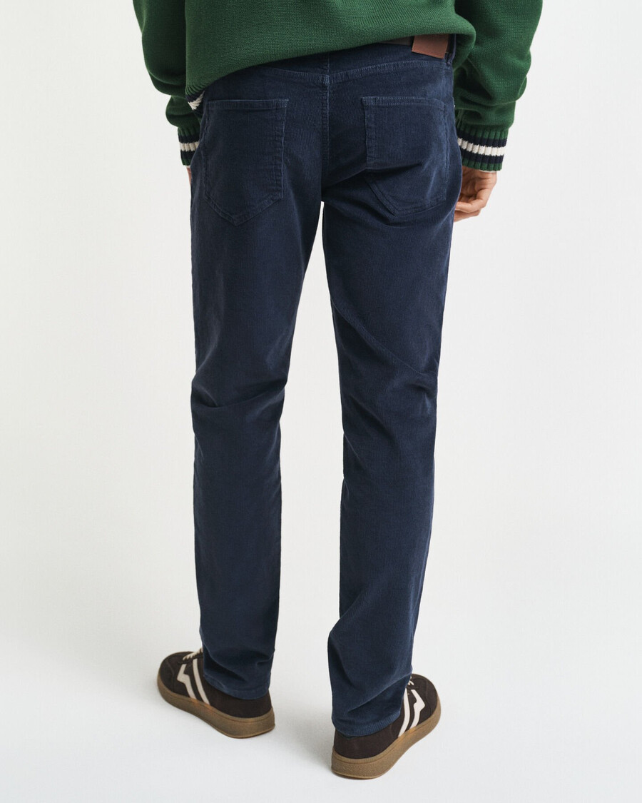 blugi din catifea reiată slim fit - albastru seară