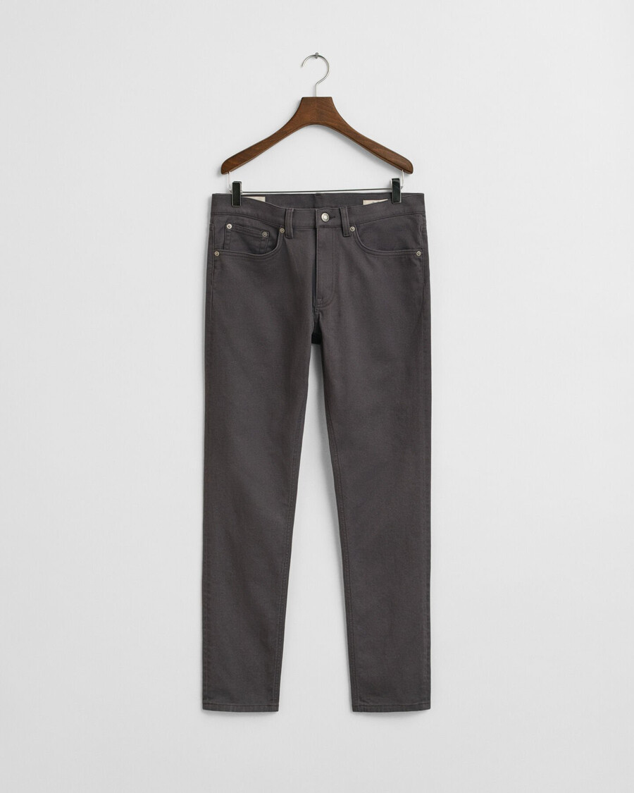 blugi slim fit din twill moale - antracit