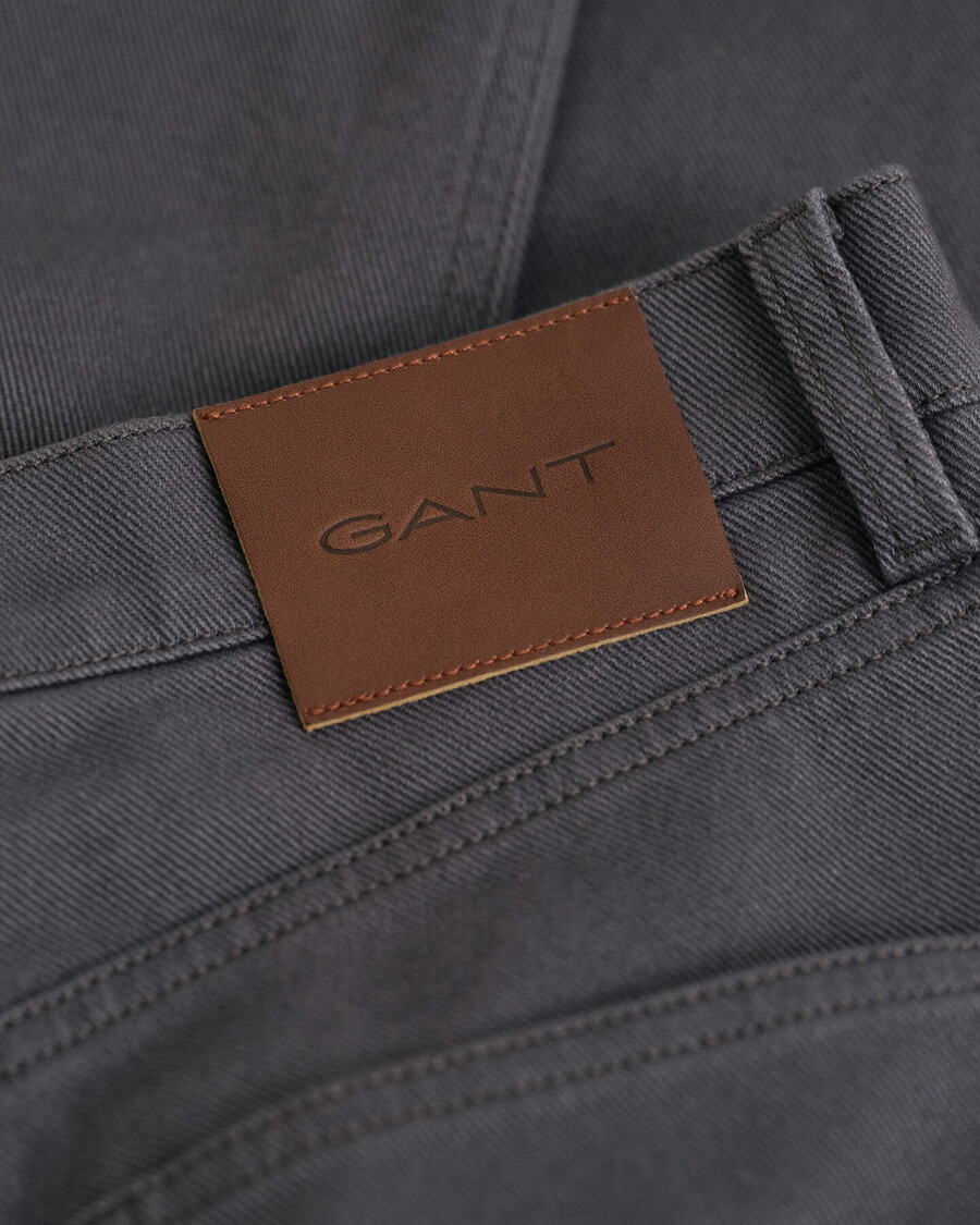 blugi slim fit din twill moale - antracit