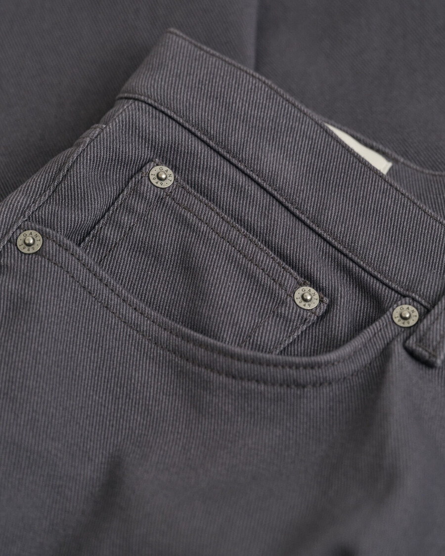 blugi slim fit din twill moale - antracit