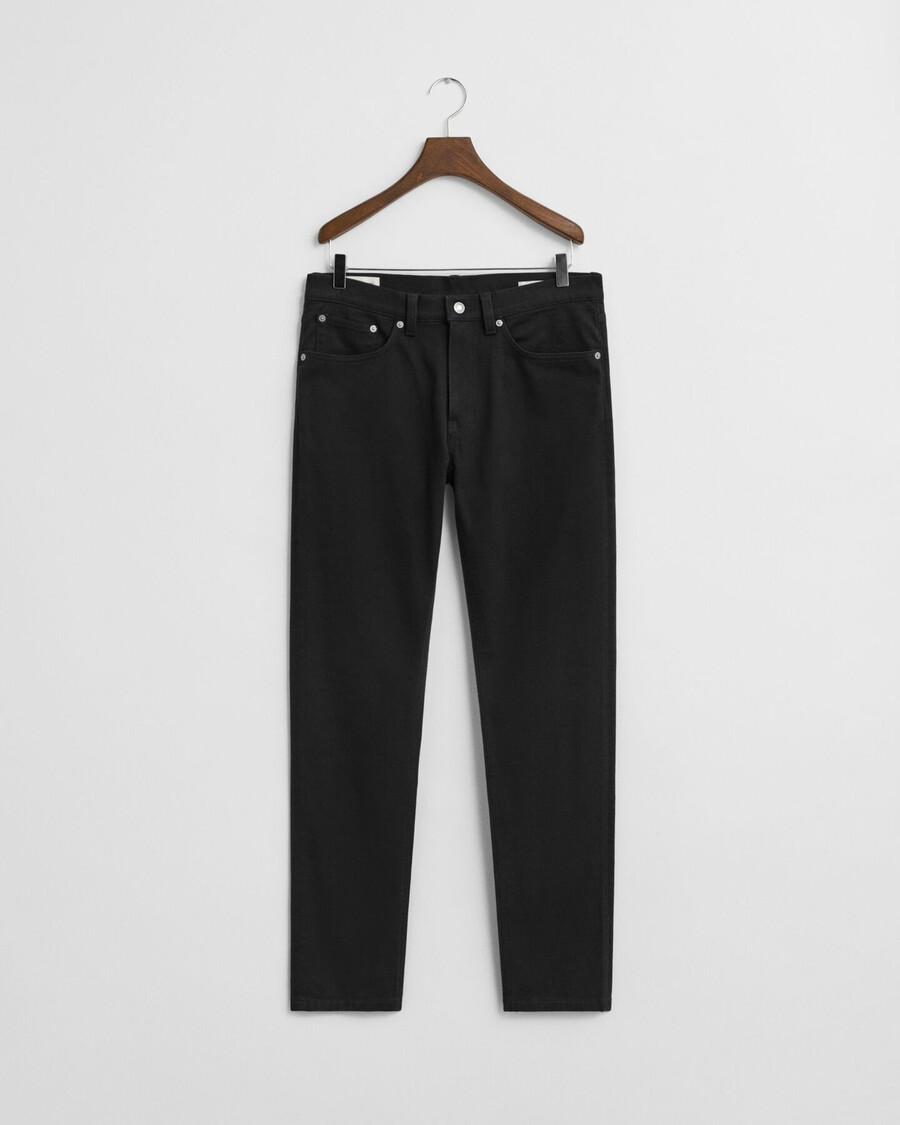 blugi slim fit din twill moale - negru