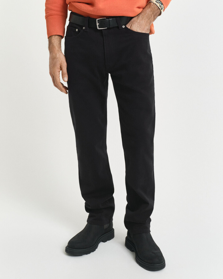 blugi din twill moale croială regulată - negru
