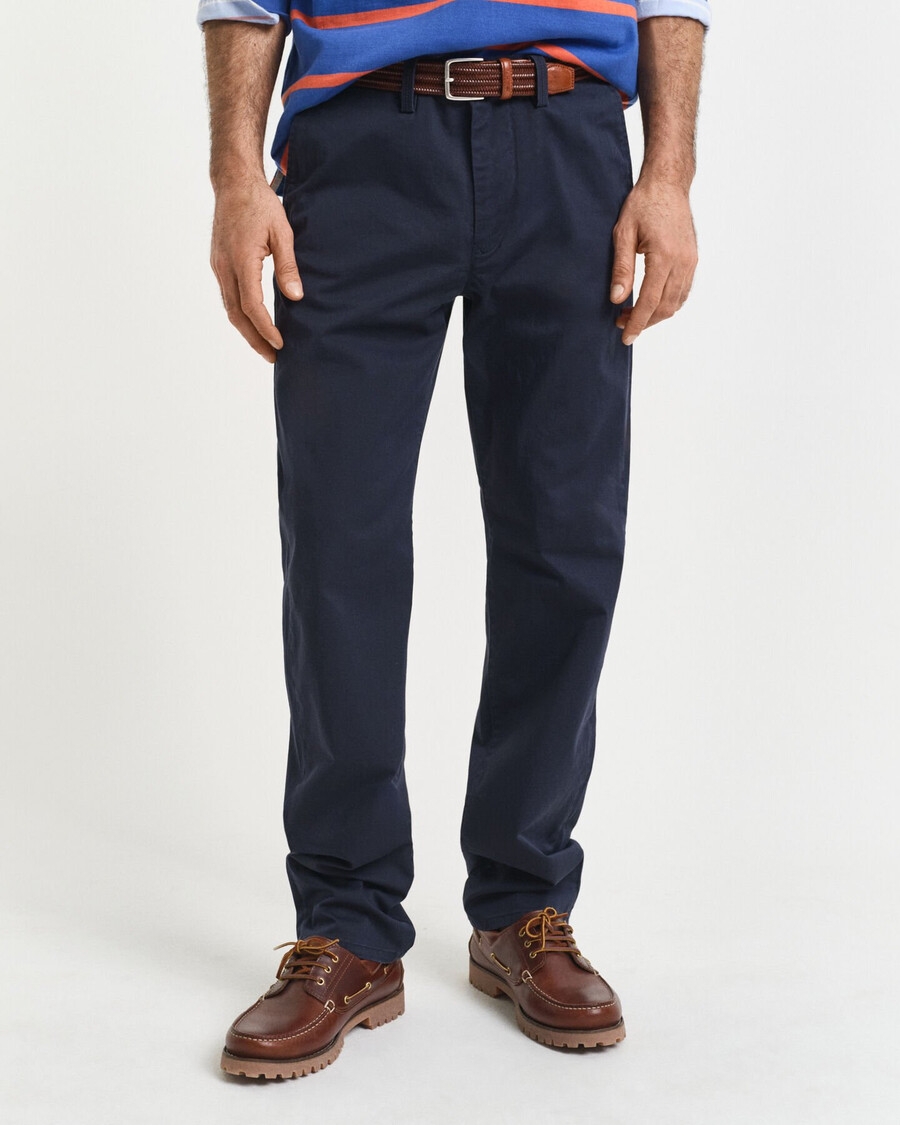 pantaloni chino twill cu croială regulată - bleumarin