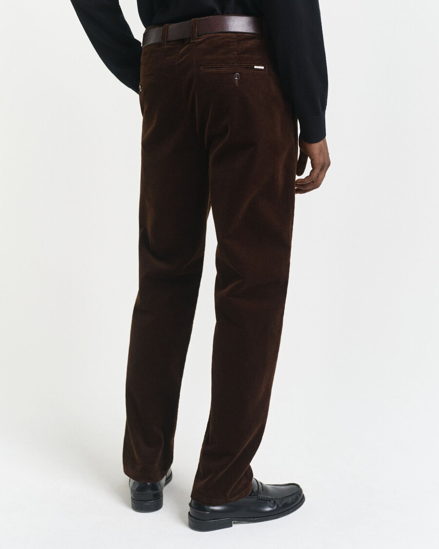 pantaloni chino din catifea reiată croială regulată - maro intens