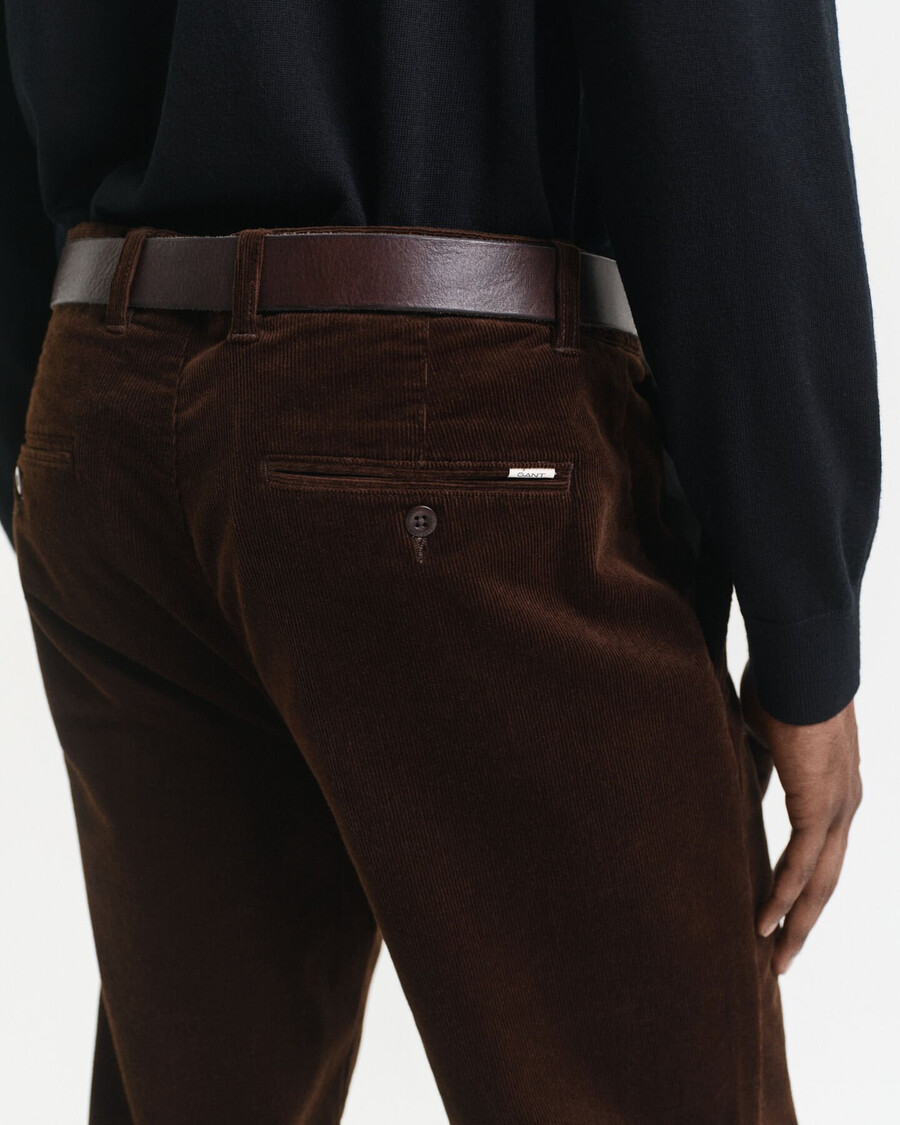 pantaloni chino din catifea reiată croială regulată - maro intens