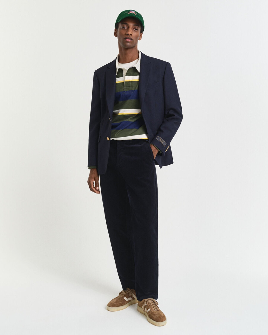 pantaloni chino din catifea reiată croială regulată - albastru seară