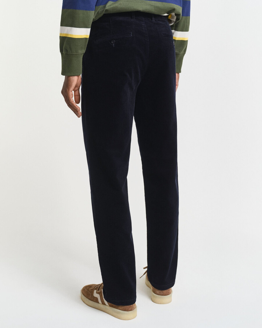 pantaloni chino din catifea reiată croială regulată - albastru seară