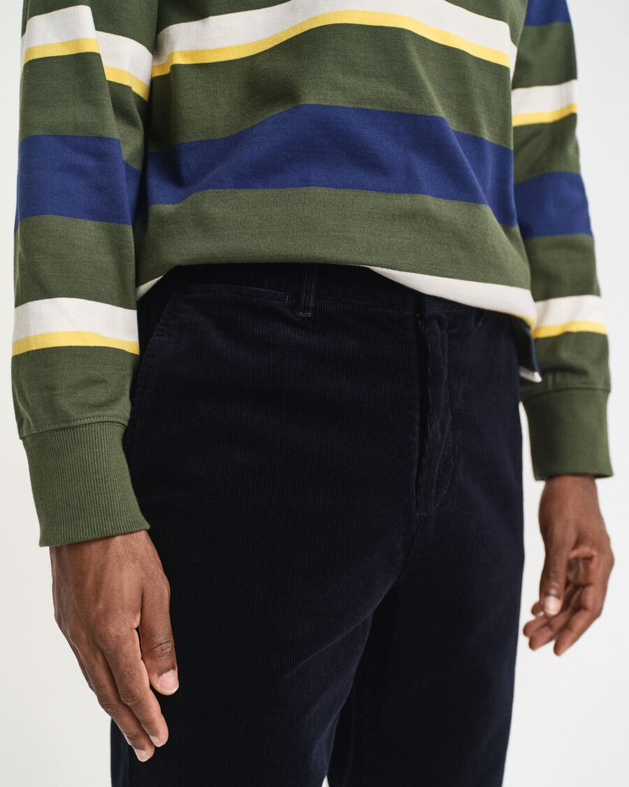 pantaloni chino din catifea reiată croială regulată - albastru seară