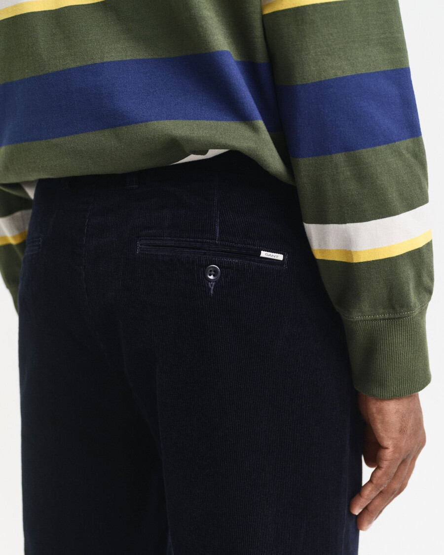 pantaloni chino din catifea reiată croială regulată - albastru seară