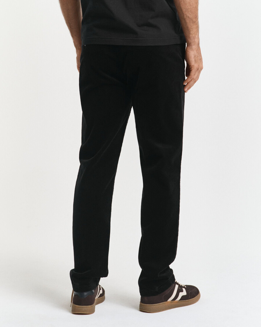 pantaloni chino din catifea reiată croială regulată - negru