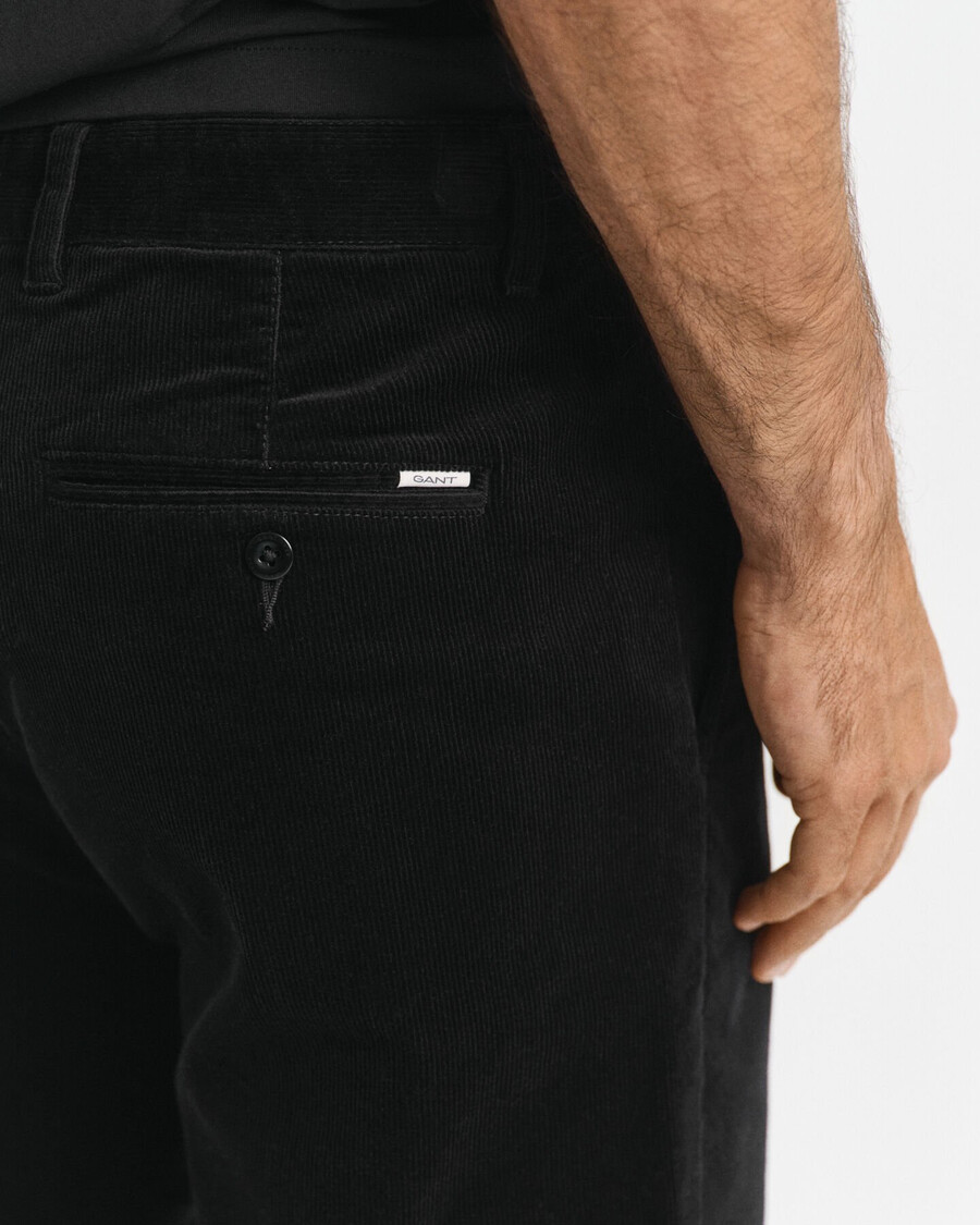 pantaloni chino din catifea reiată croială regulată - negru
