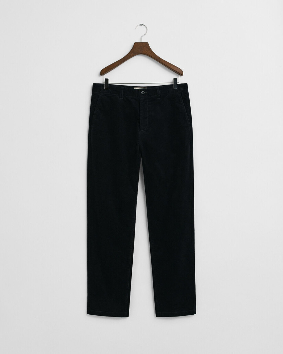 pantaloni chino din catifea reiată croială regulată - negru