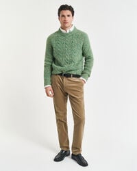 pantaloni chino din catifea reiată slim fit - taupe deschis