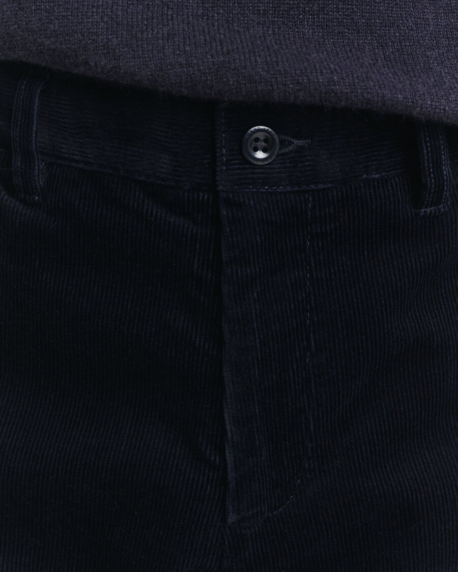 pantaloni chino din catifea reiată slim fit - albastru seară