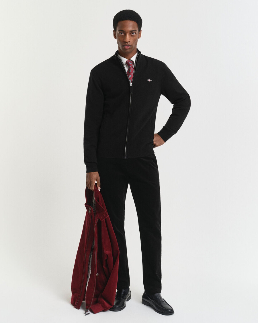pantaloni chino din catifea reiată slim fit - negru