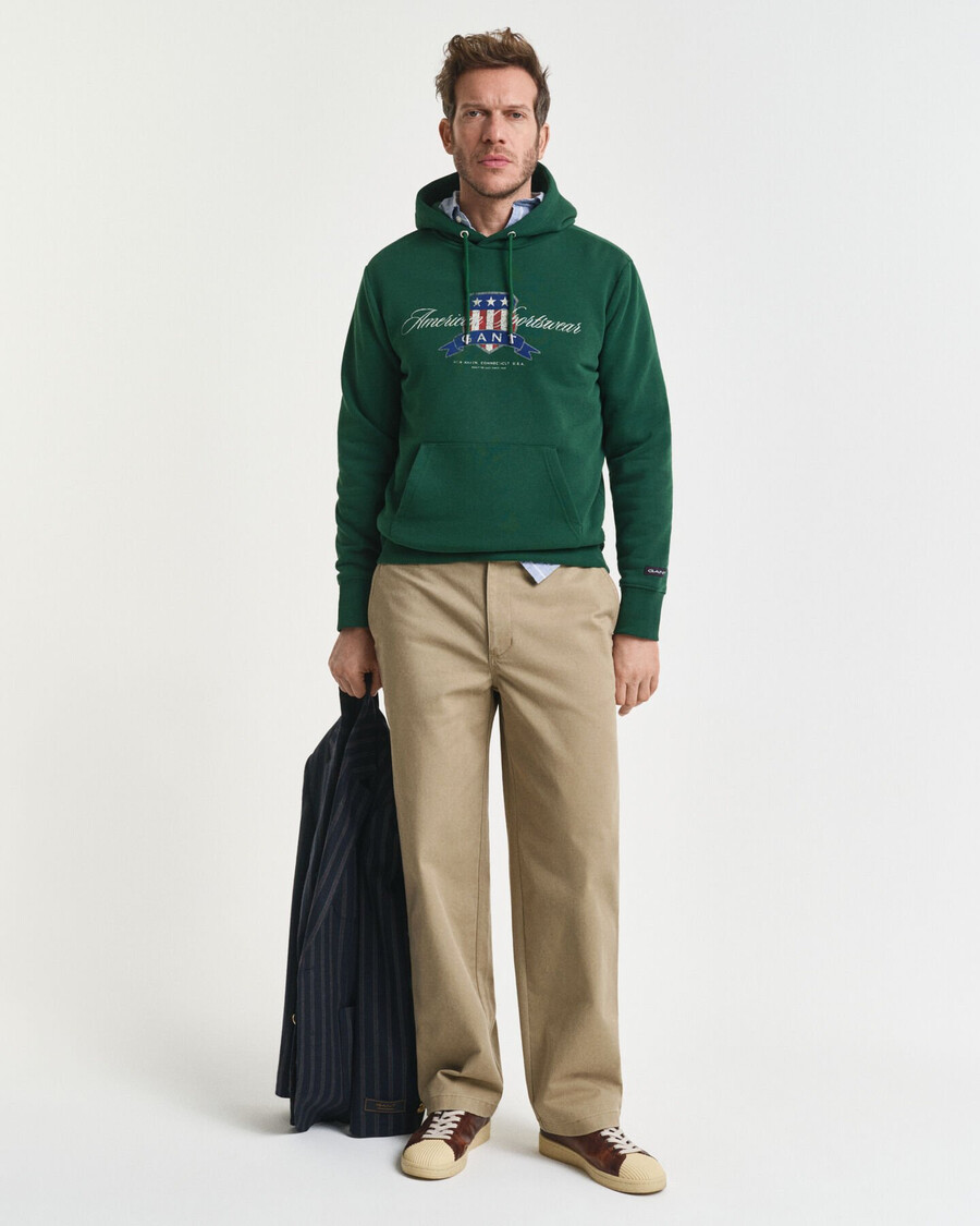 pantaloni chino din bumbac twill croială relaxată - gri deschis