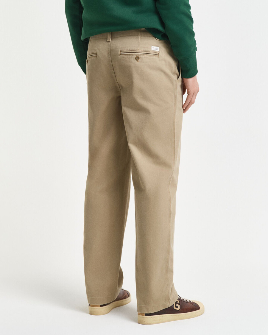 pantaloni chino din bumbac twill croială relaxată - gri deschis