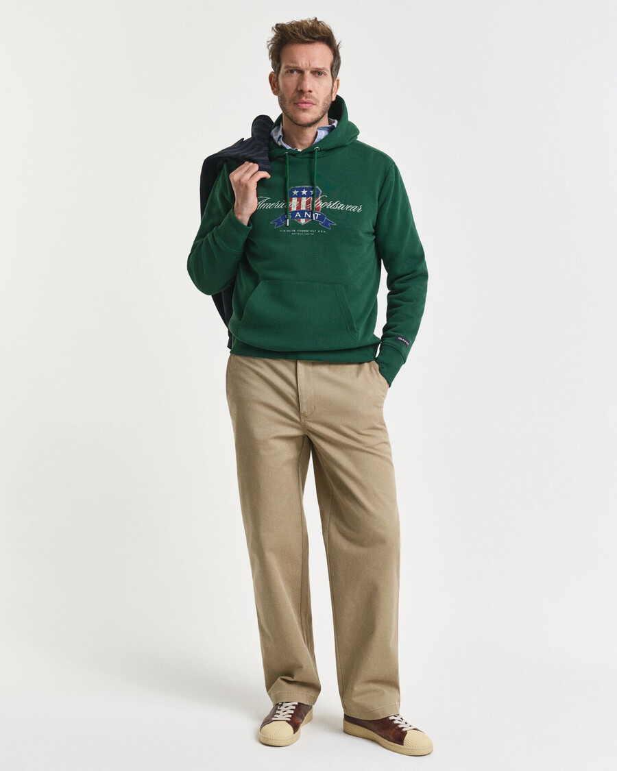 pantaloni chino din bumbac twill croială relaxată - gri deschis