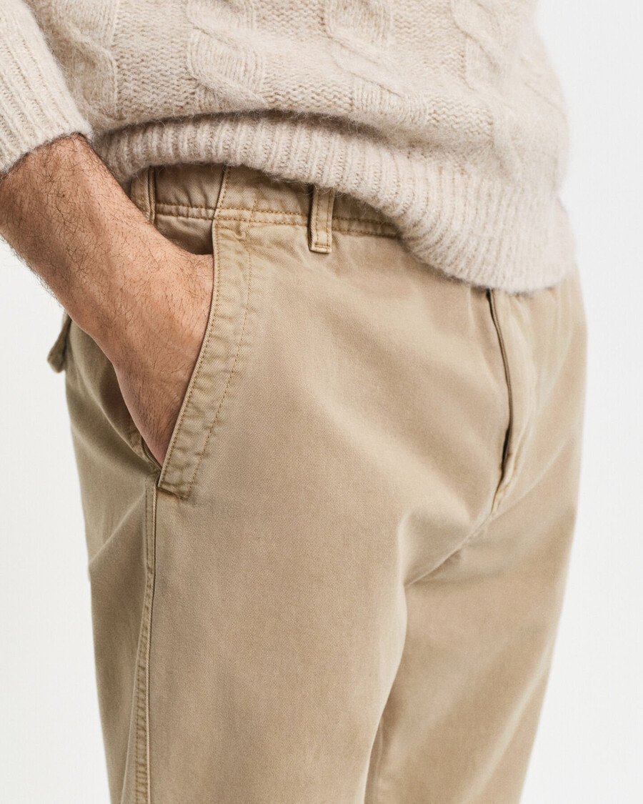 pantaloni chino surplus conici croială regulată - taupe deschis