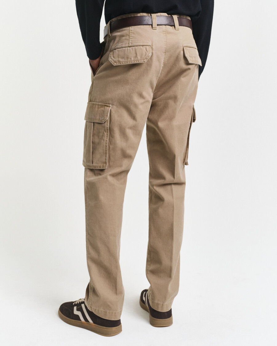 pantaloni cargo din bumbac twill croială regulată - taupe deschis