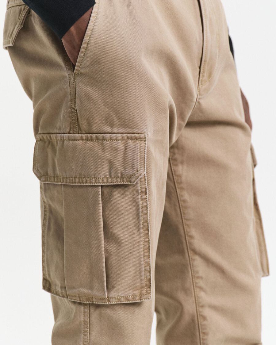 pantaloni cargo din bumbac twill croială regulată - taupe deschis