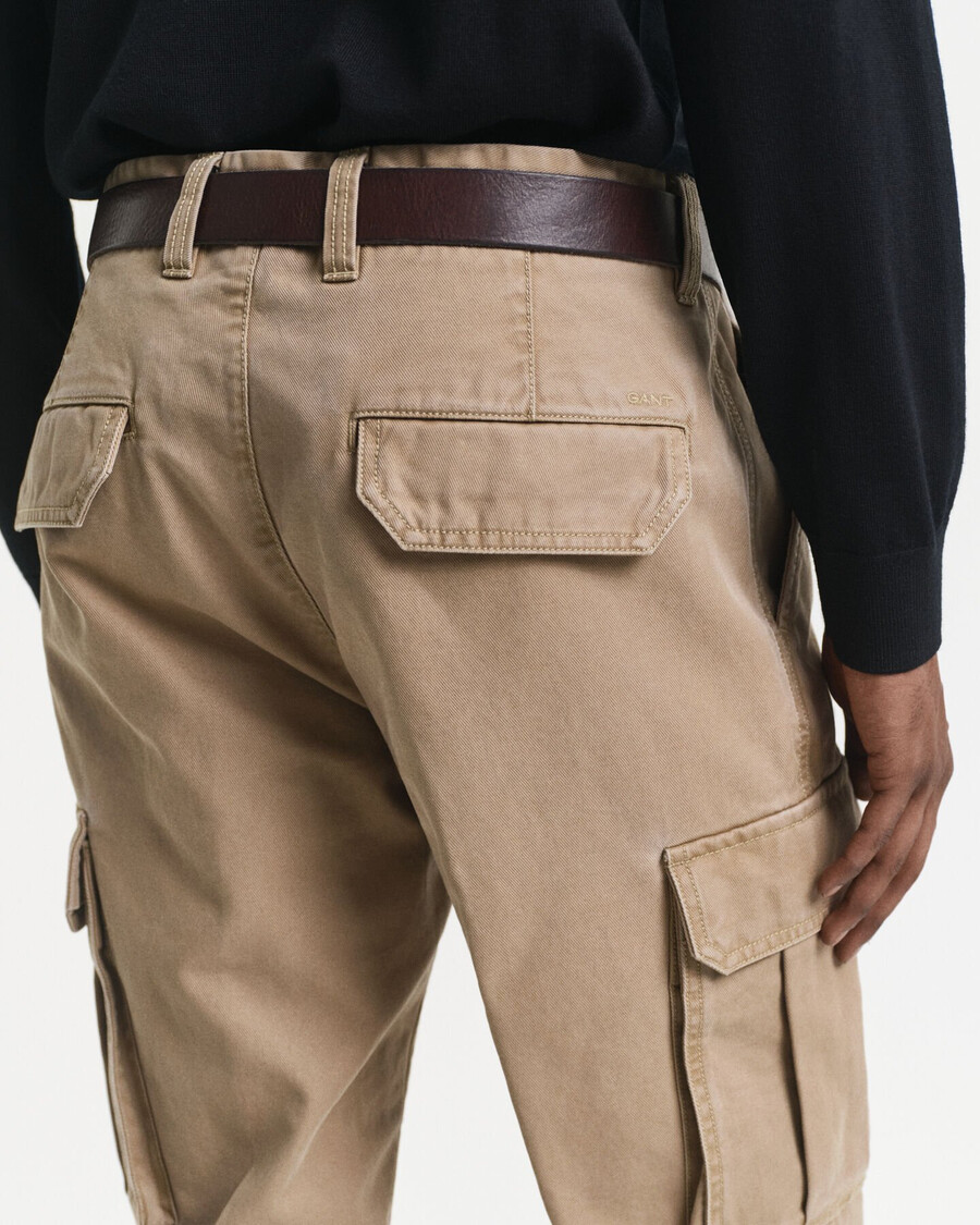 pantaloni cargo din bumbac twill croială regulată - taupe deschis