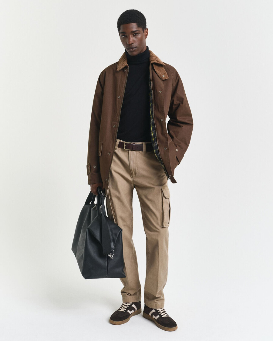 pantaloni cargo din bumbac twill croială regulată - taupe deschis