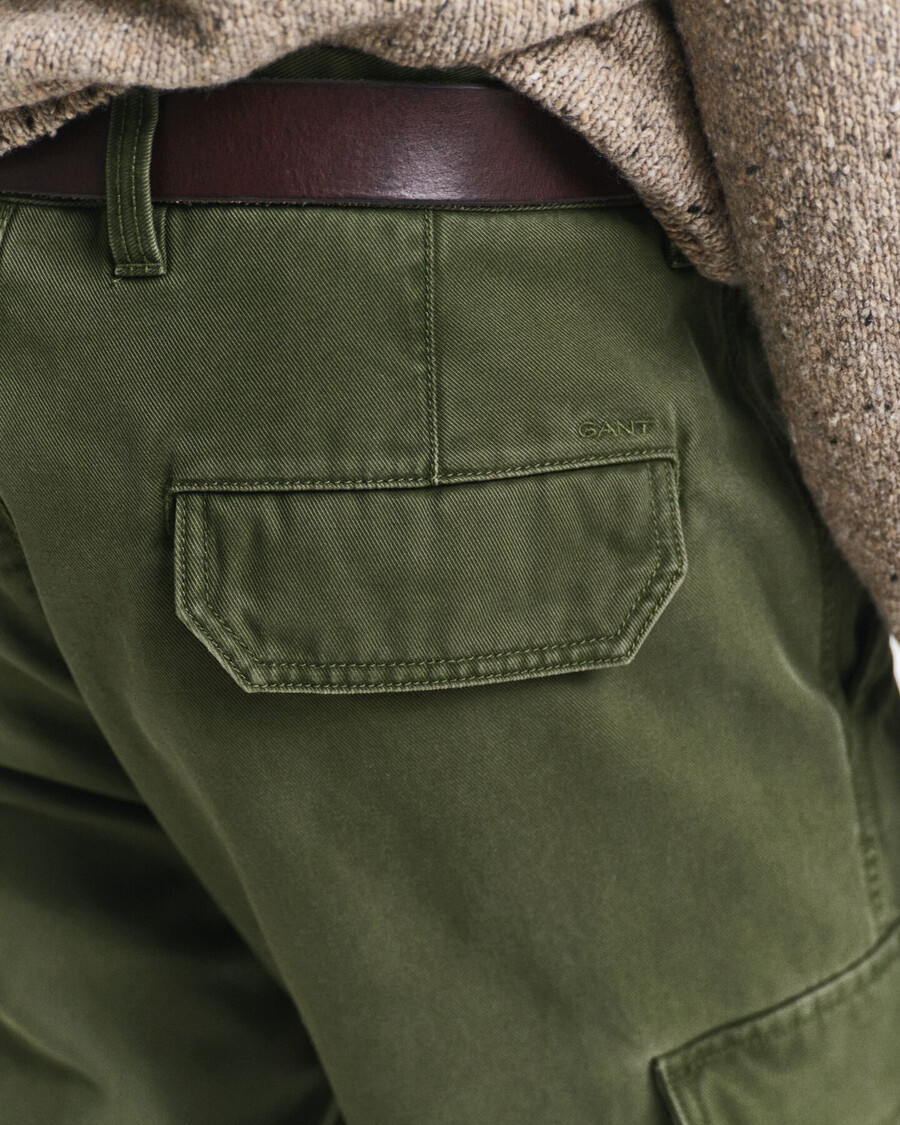 pantaloni cargo din bumbac twill croială regulată - verde Țară