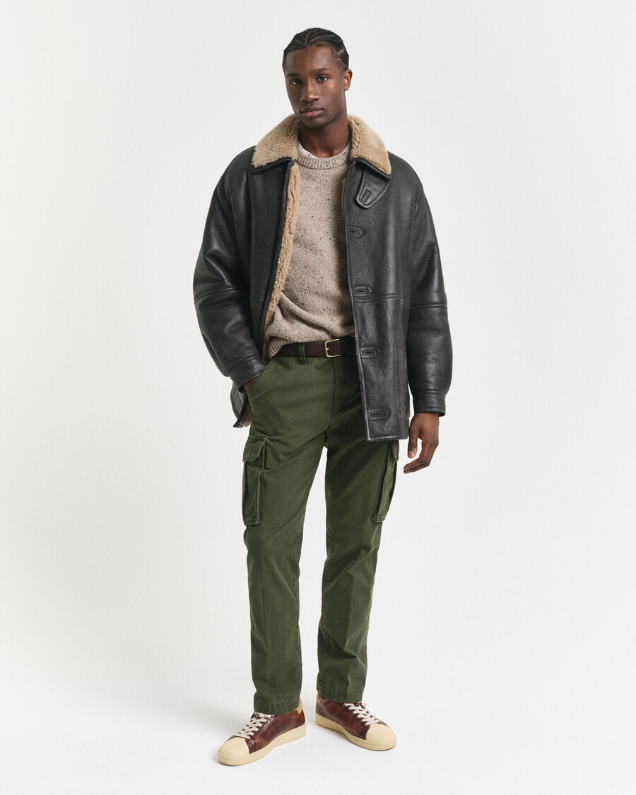 pantaloni cargo din bumbac twill croială regulată - verde Țară