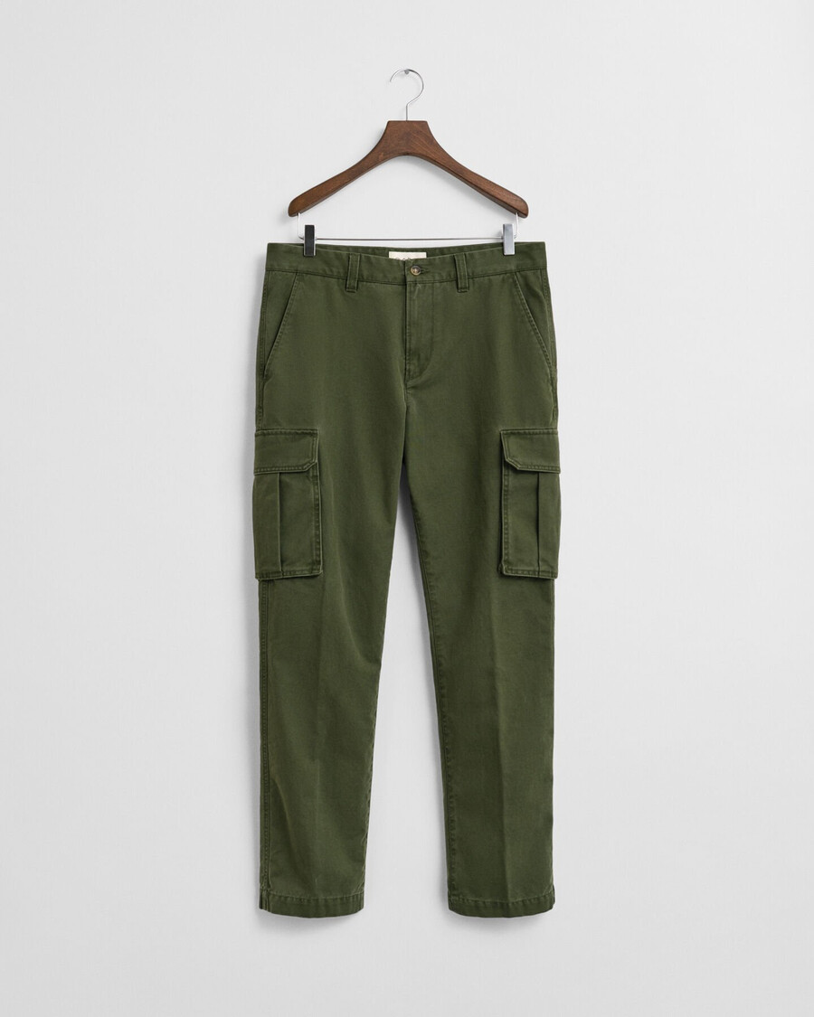 pantaloni cargo din bumbac twill croială regulată - verde Țară