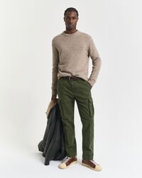 pantaloni cargo din bumbac twill croială regulată - verde Țară
