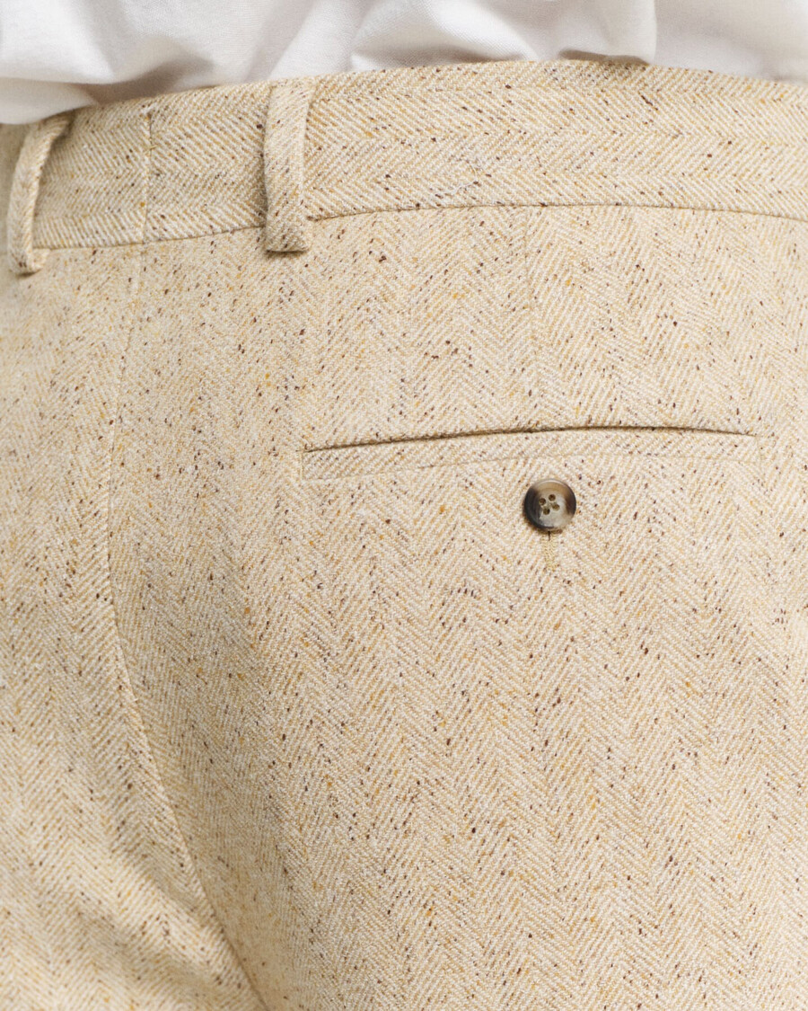pantaloni de costum nepps cu model herringbone croială relaxată - bej concreți