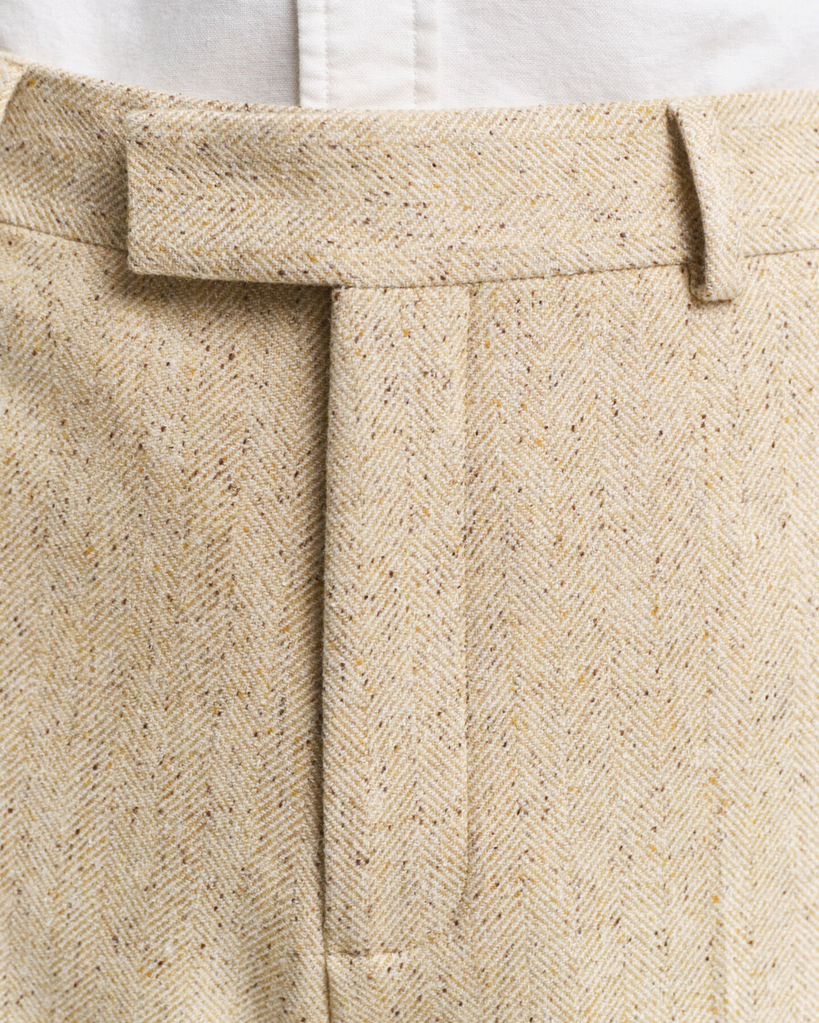 pantaloni de costum nepps cu model herringbone croială relaxată - bej concreți