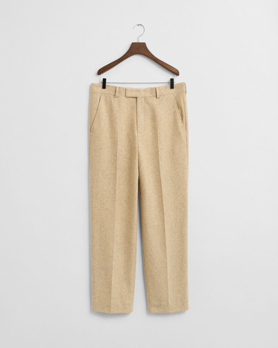 pantaloni de costum nepps cu model herringbone croială relaxată - bej concreți