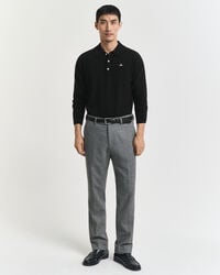 pantaloni de costum slim fit din flanel cu model herringbone - antracit melange
