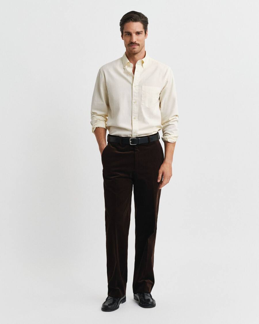 pantaloni de costum din catifea - maro intens