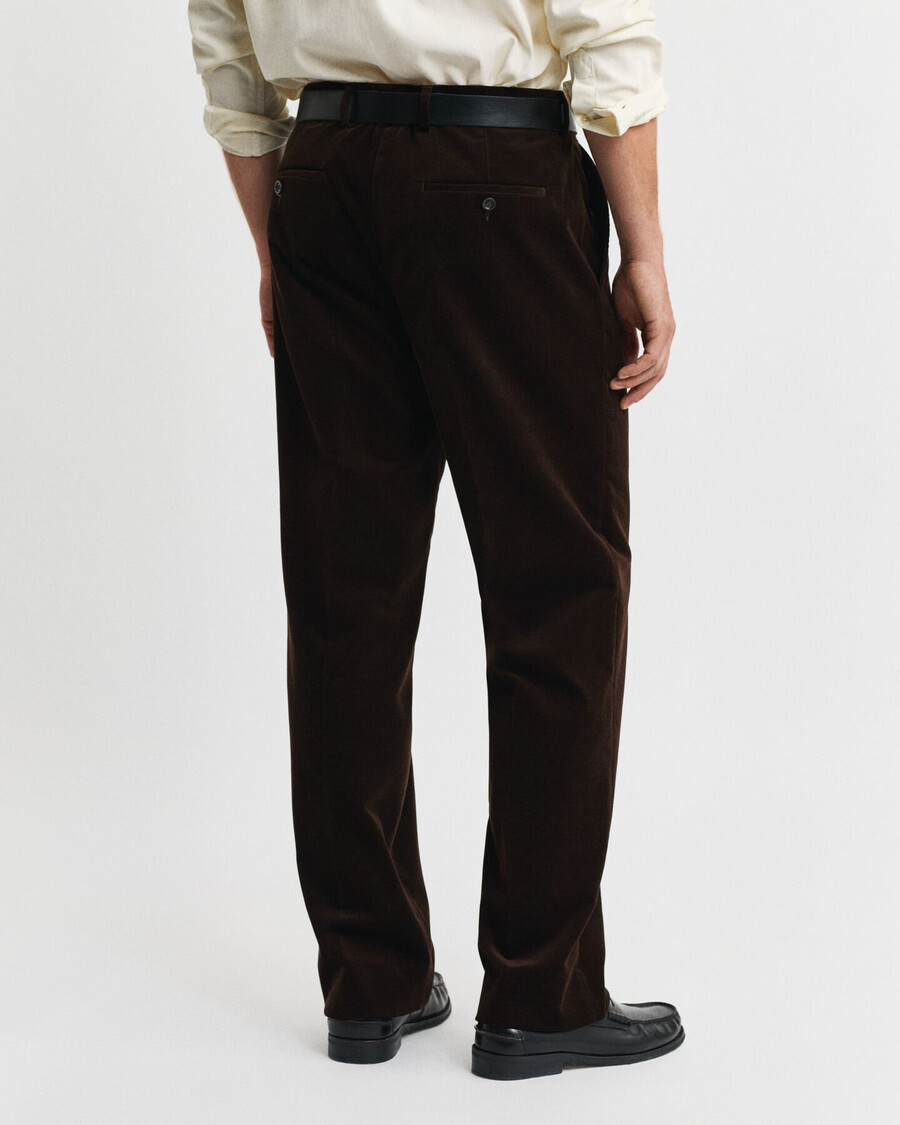 pantaloni de costum din catifea - maro intens