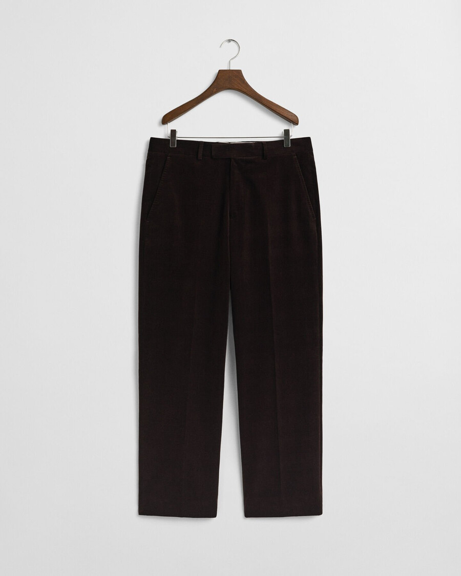 pantaloni de costum din catifea - maro intens