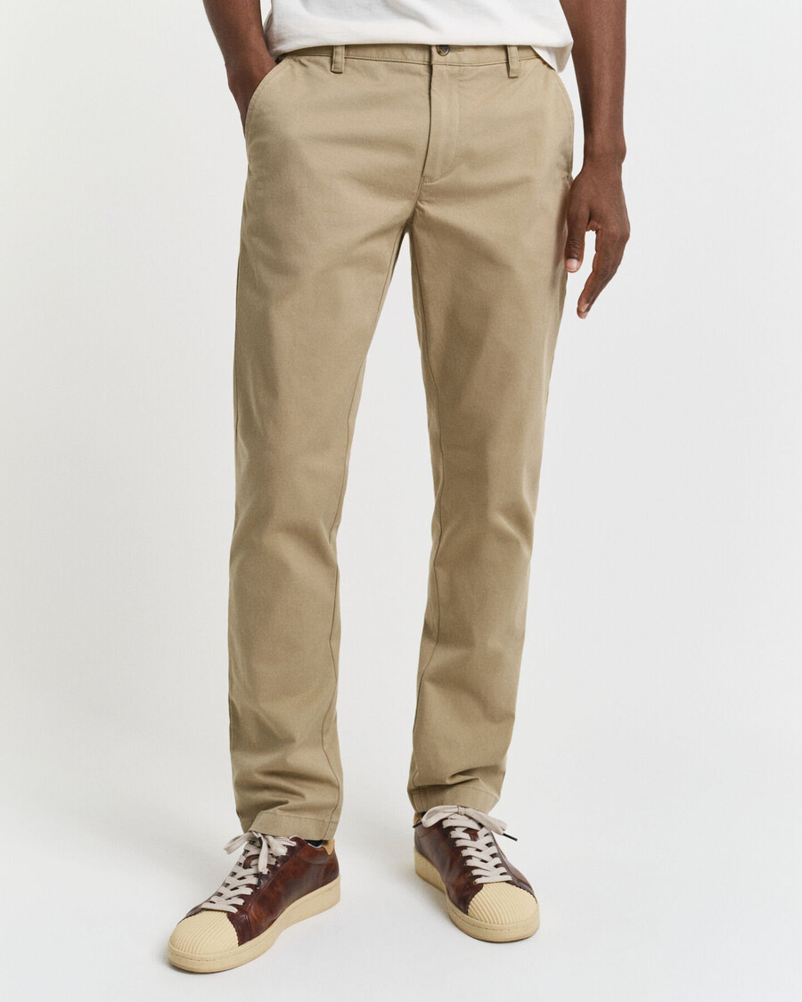 pantaloni chino super confortabili croială slim fit - kaki închis