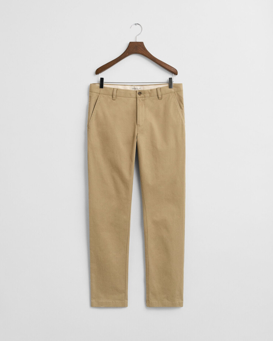 pantaloni chino super confortabili croială slim fit - kaki închis