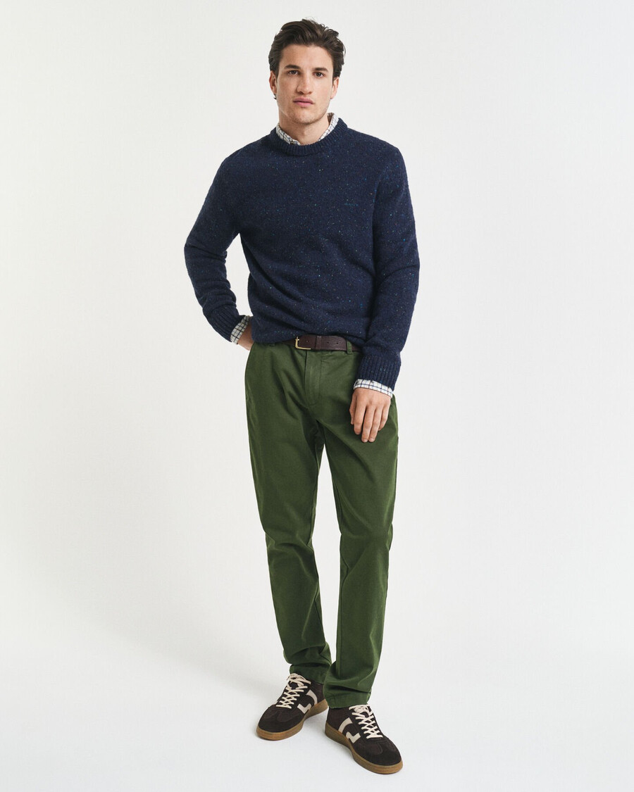 pantaloni chino super confortabili croială slim fit - verde țăran