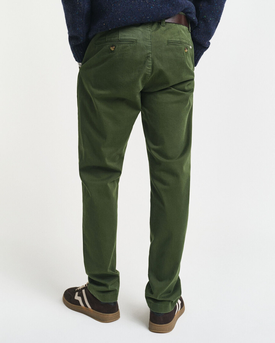pantaloni chino super confortabili croială slim fit - verde țăran